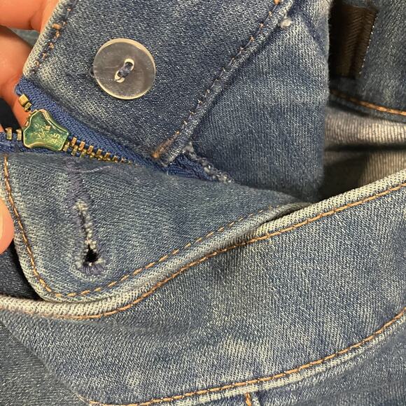 Express Womens Wide Leg Mid Rise Flare Jeans Medium Wash Size 0 1970s Hippie - Picture 6 of 14